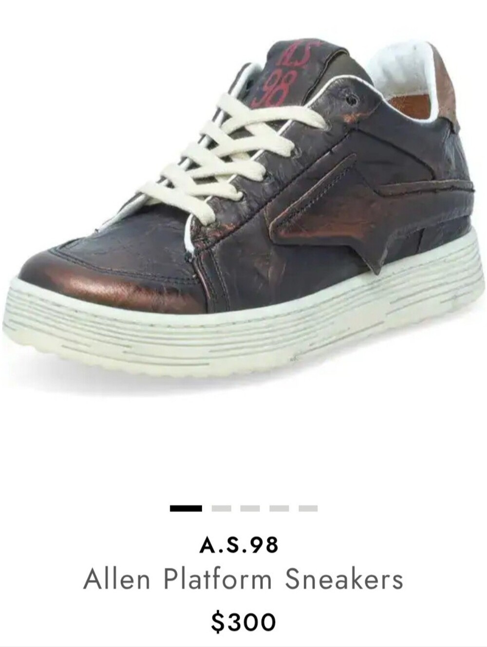 AS 98 Allen Platform Sneaker In Whiskey Brown Women's 42 (11.5 US). athleisure